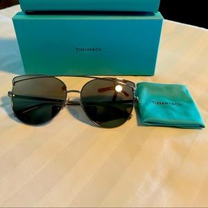 Tiffany & Co Silver Sunglasses. Cat Eye shape.